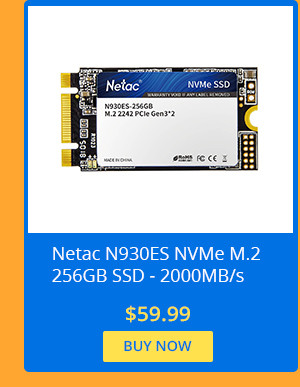 Netac N930ES NVMe M.2 256GB SSD - 2000MB/s